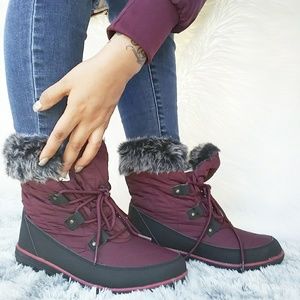 Burgundy Rain & Snow Bootie | Style: Sorel